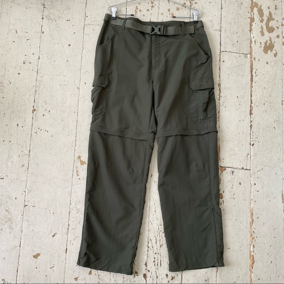 Cabela Cargo Hiking Fishing Zip Off Army Green Utility Pants Shorts - Picture 1 of 10
